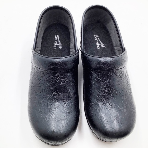 {Dansko} Leather Tooled Pattern Clogs - Picture 1 of 8
